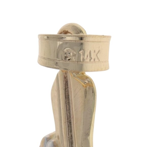 Yellow Gold Praying Hands Cross Pendant - 14k Faith - Picture 4 of 4